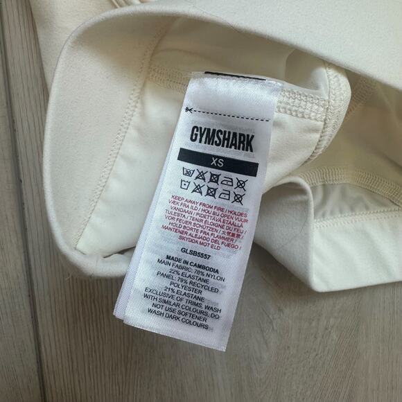 Gymshark Whitney Simmons twist front mesh racerback cream sports bra XS - Picture 4 of 4